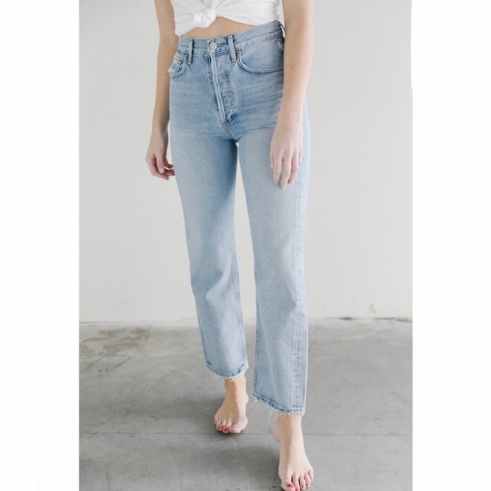 Agolde Light Blue Straight Leg Jeans